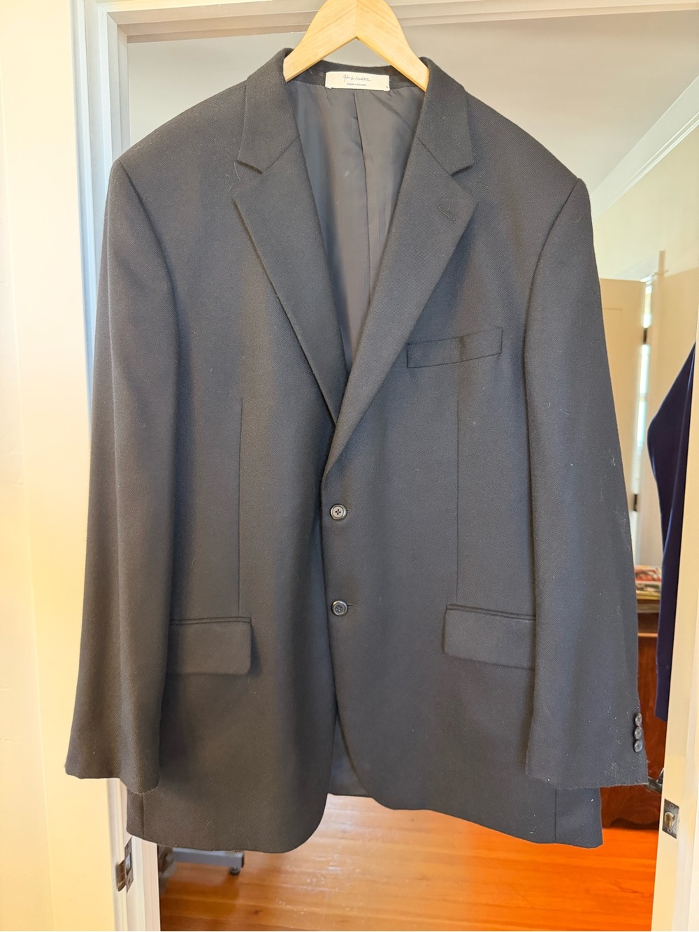 John W. Nordstrom cashmere Black Two-Button Sport Coat
